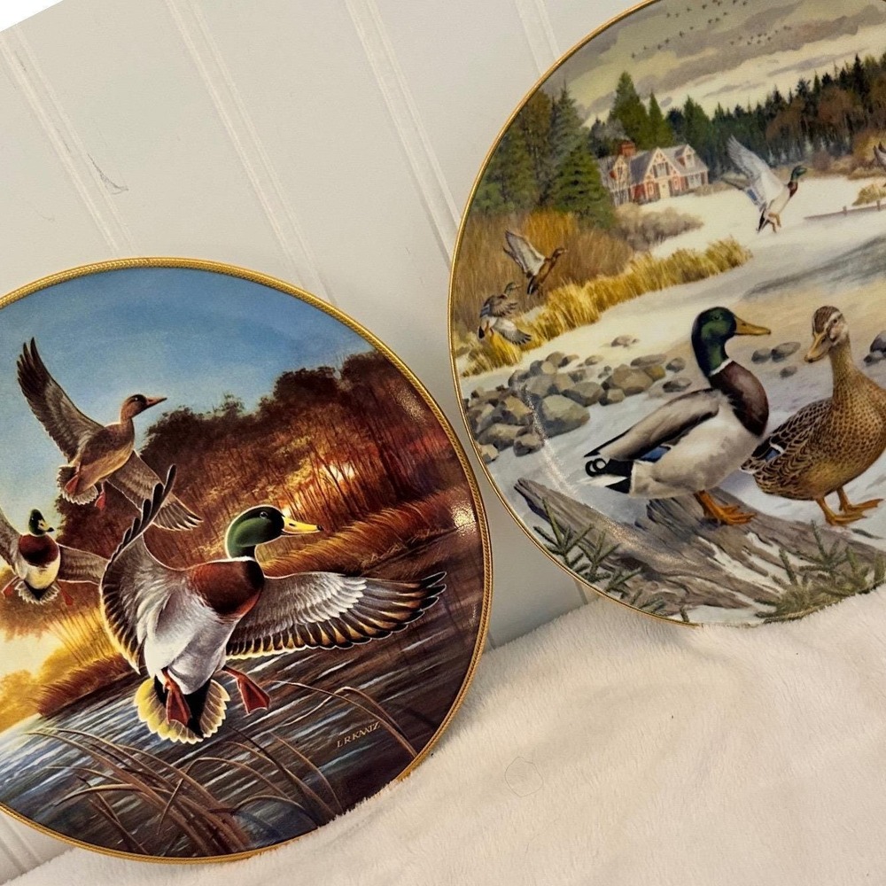 Knowles W.S. George Collector Plates Unisex 8.5in Multicolor Excellent Mallards